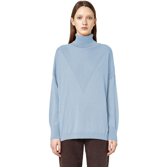 Alpha Studio Light Blue Silk Sweater