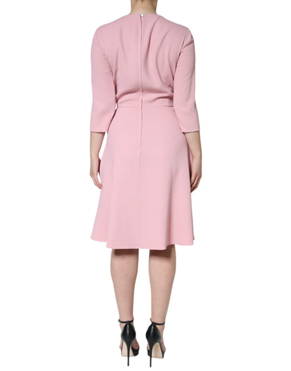 Dolce & Gabbana Pink A-line Viscose 3/4 Sleeves Dress