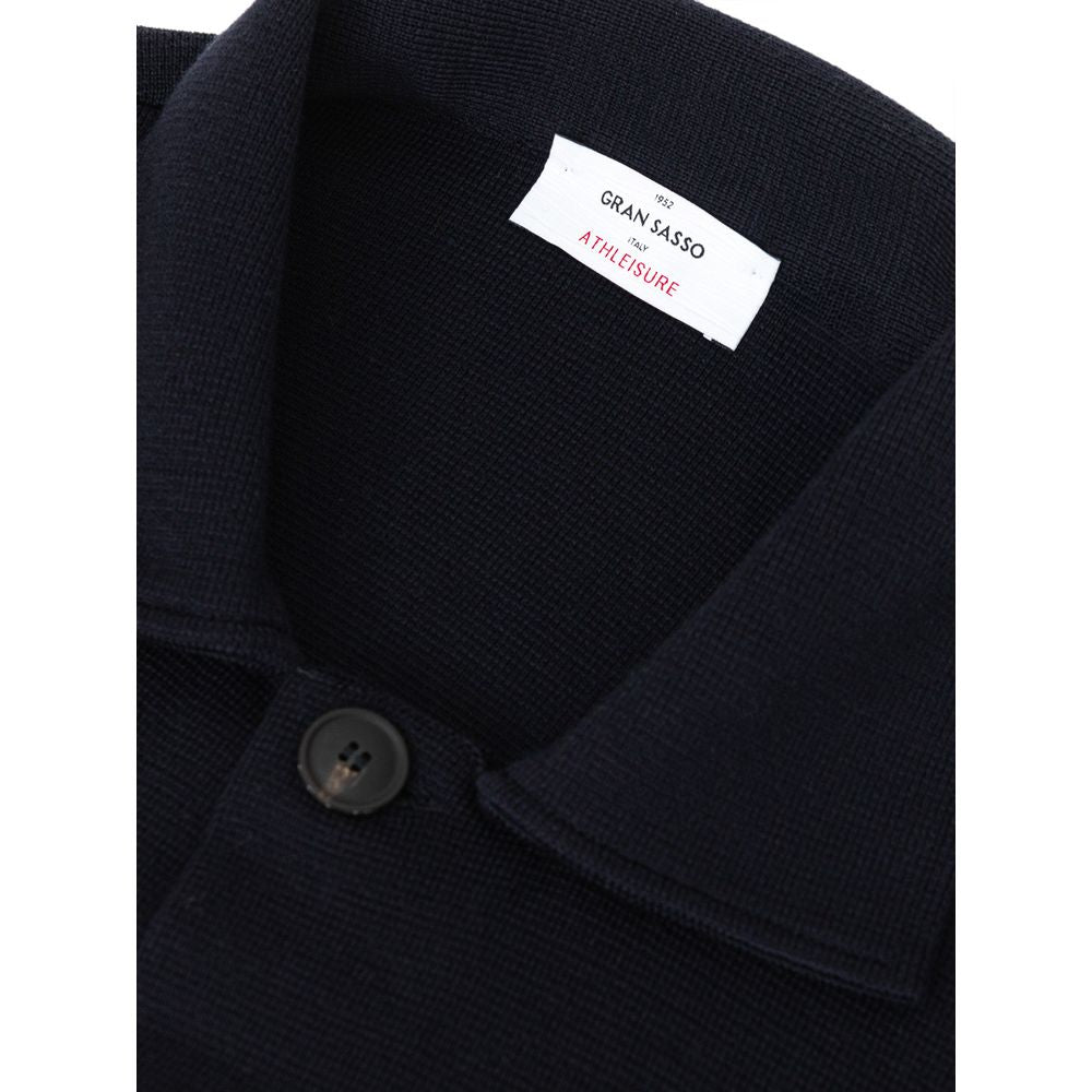 Gran Sasso Blue Wool Merino Shirt