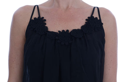 Dolce & Gabbana Black Silk Lace Chemise 드레스