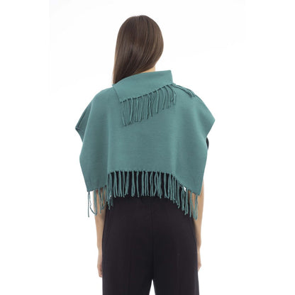 Alpha Studio Green Wool Women Poncho