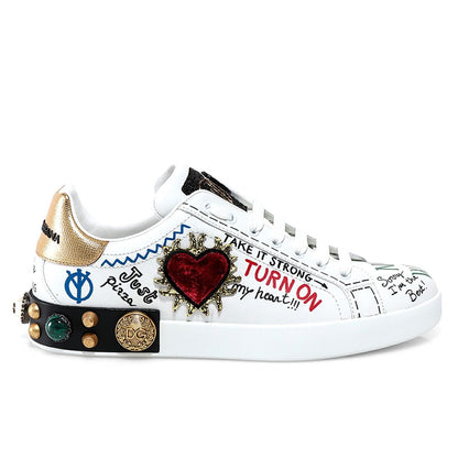 Dolce & Gabbana White Leather Di Calfskin Sneaker