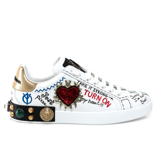 Dolce & Gabbana White Leather Di Calfskin Sneaker