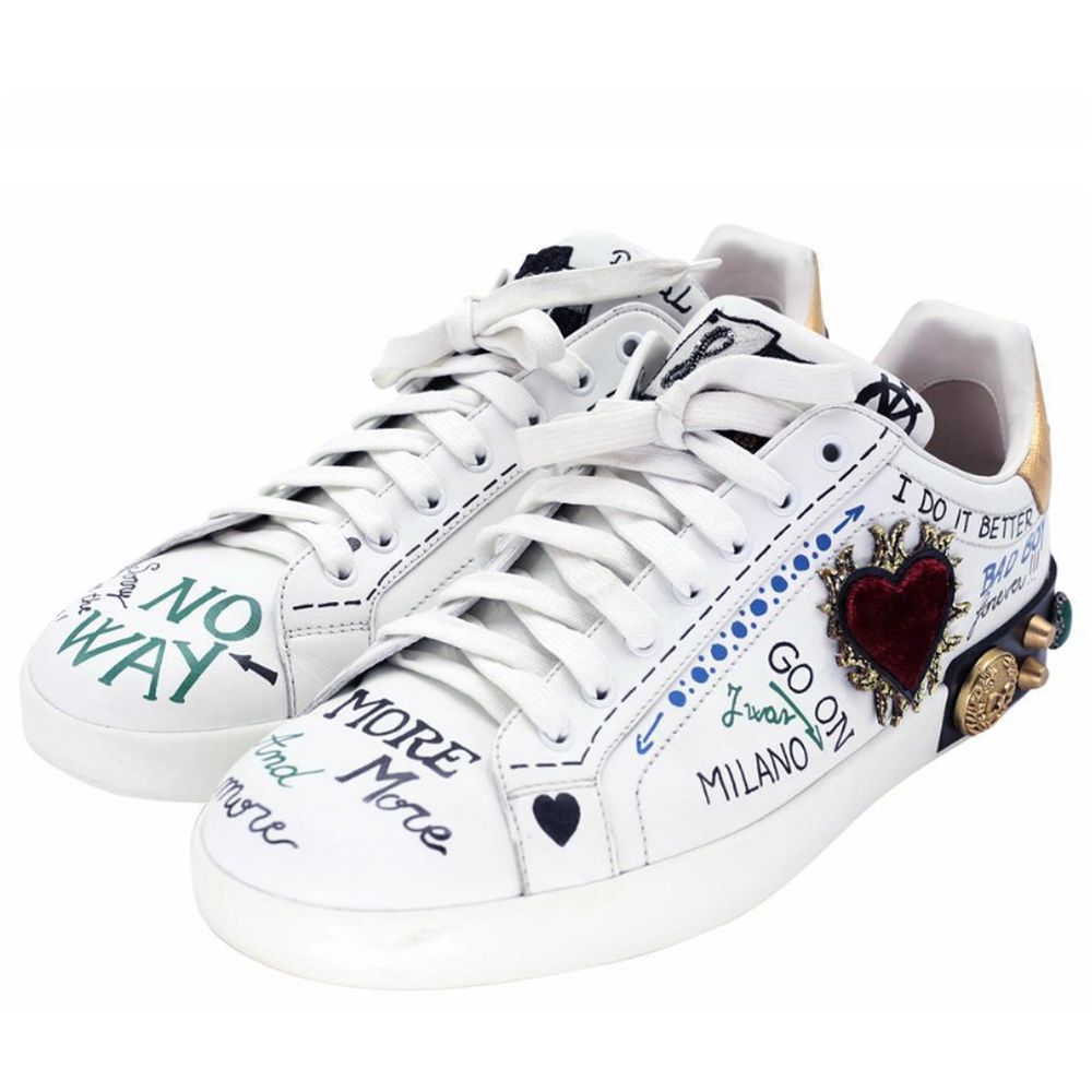 Dolce & Gabbana White Leather Di Calfskin Sneaker