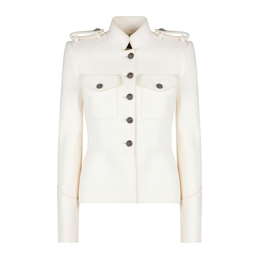 Dolce & Gabbana White Wool Jackets & Coat