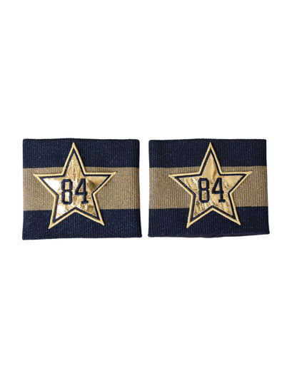 Dolce & Gabbana Black Gold Logo Star 84 Viscose Wristband