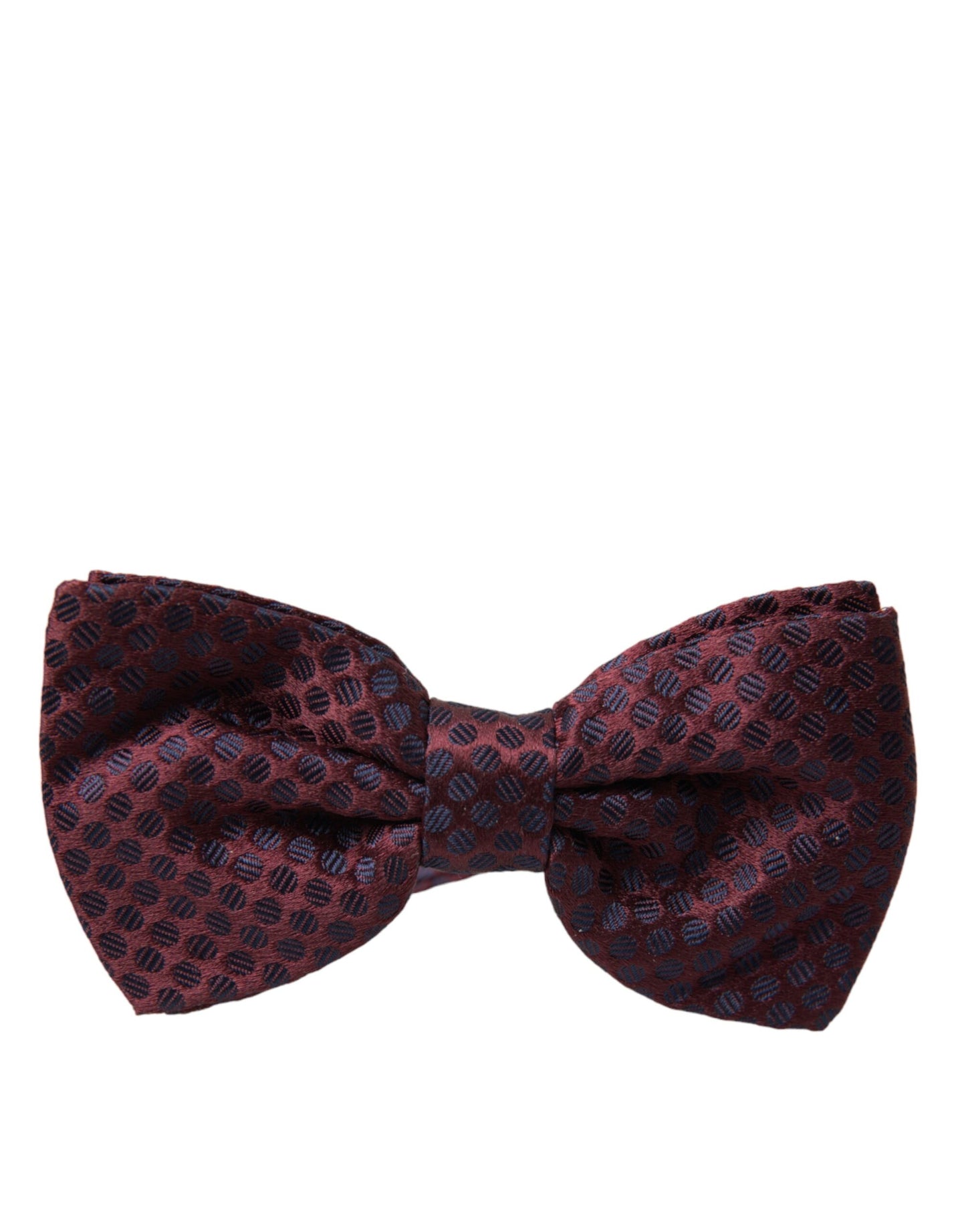 Dolce & Gabbana Maroon Polka Dots Silk Adjustable Neck Bow Tie