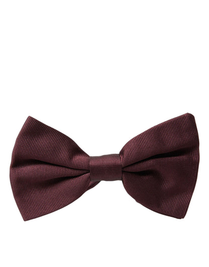 Dolce & Gabbana Maroon Silk Adjustable Neck Men Bow Tie