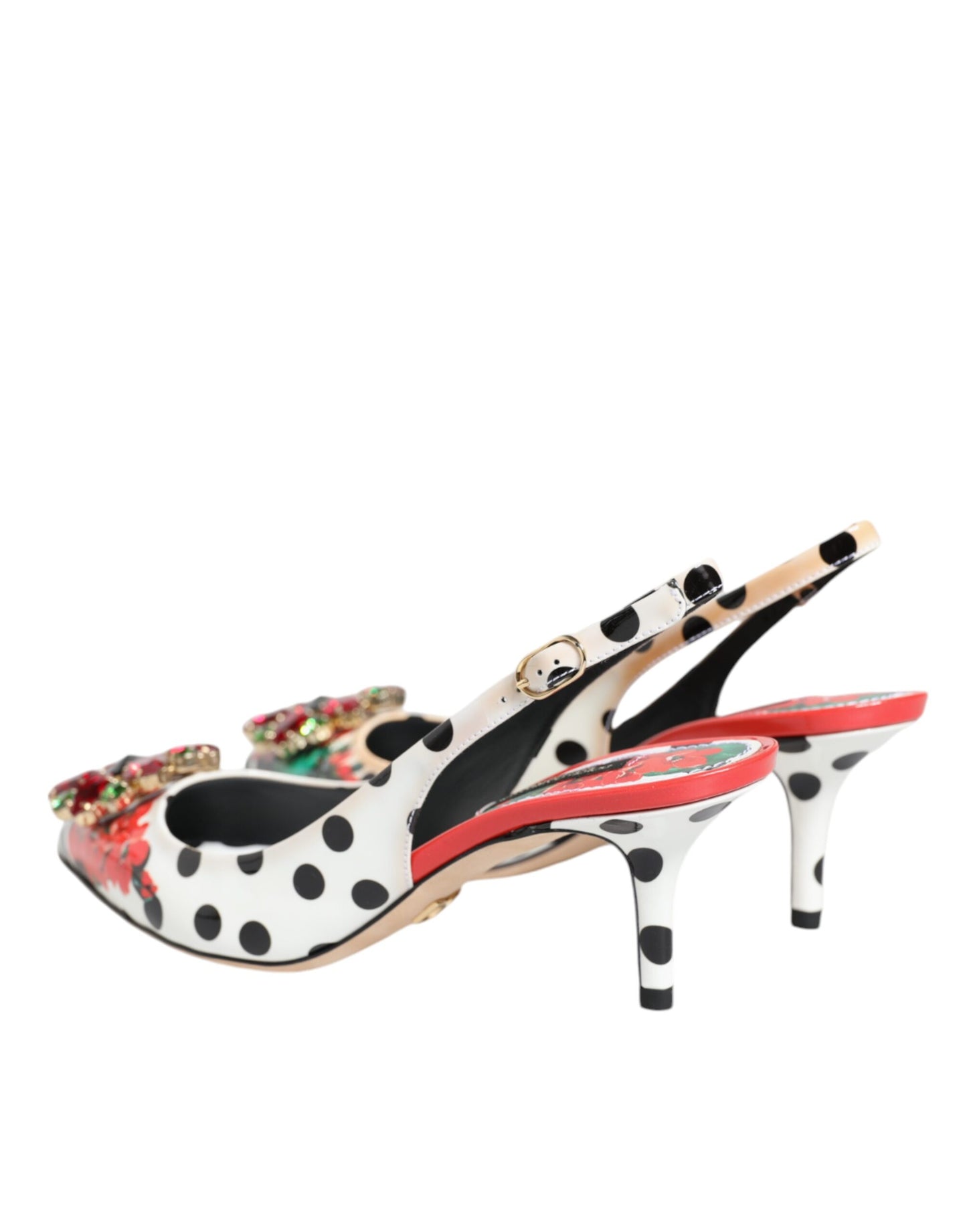 Dolce & Gabbana Multicolor Crystal Heels Slingback Shoes