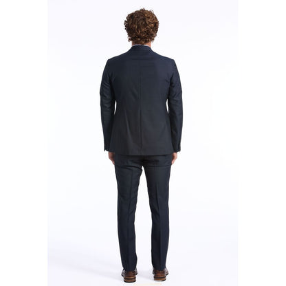 Baldinini Trend Black Wool Men Suit