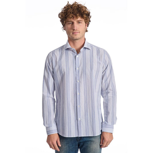 Baldinini Trend Light Blue Cotton Men Shirt