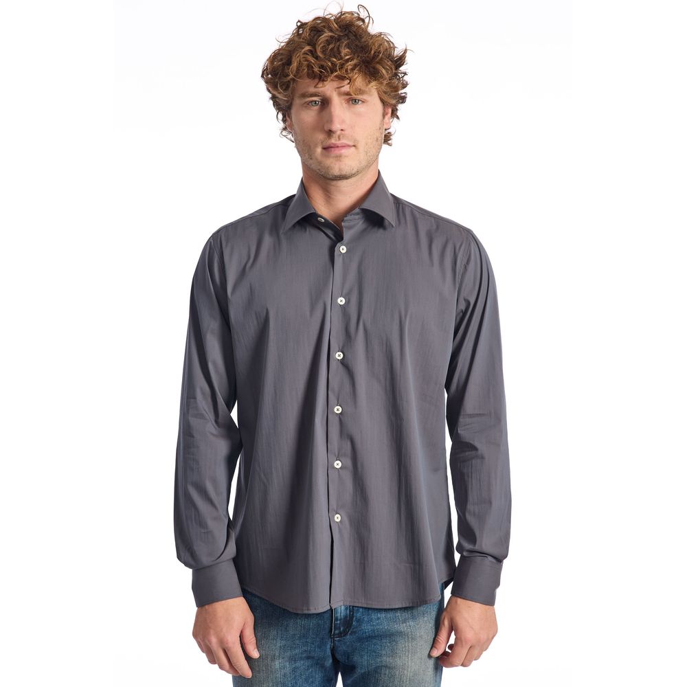 Baldinini Trend Gray Cotton Men Shirt