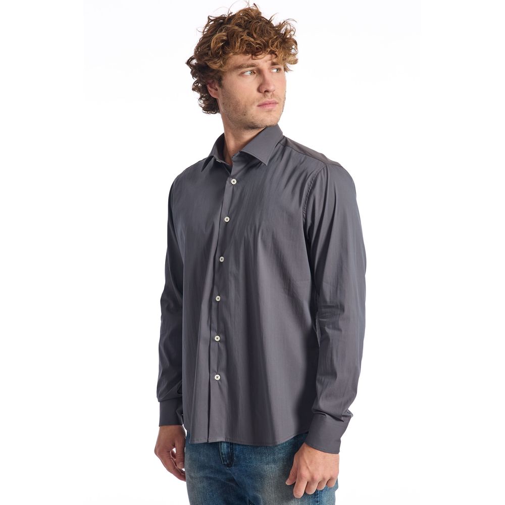 Baldinini Trend Gray Cotton Men Shirt