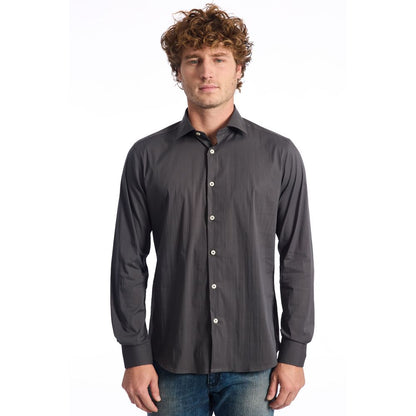 Baldinini Trend Gray Cotton Men Shirt