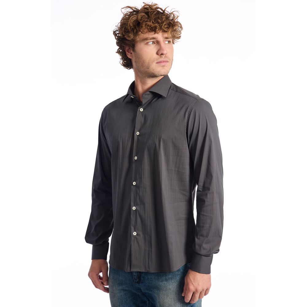 Baldinini Trend Gray Cotton Men Shirt