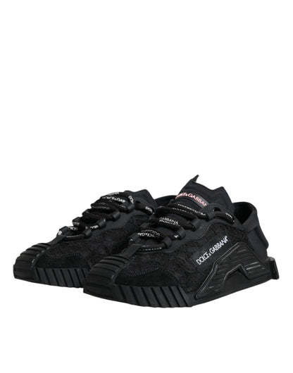 Dolce & Gabbana Black Nylon Low Top NS1 Sneakers Shoes