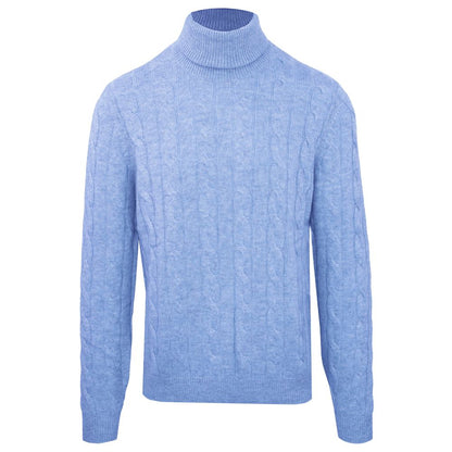 Malo Light Blue Wool Men Sweater