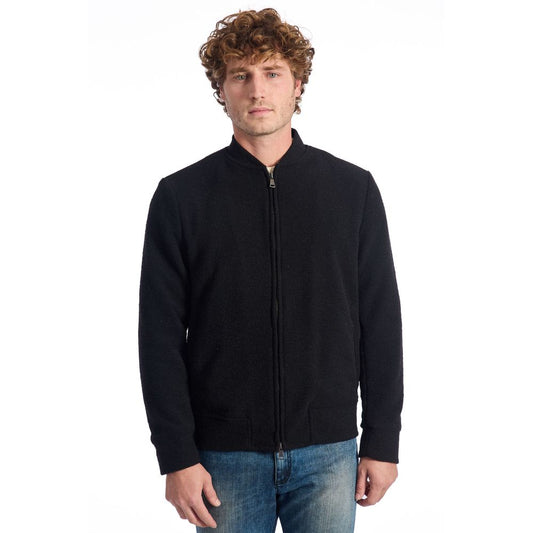 Roberto Pepe Luxury Black Wool Men Jacket