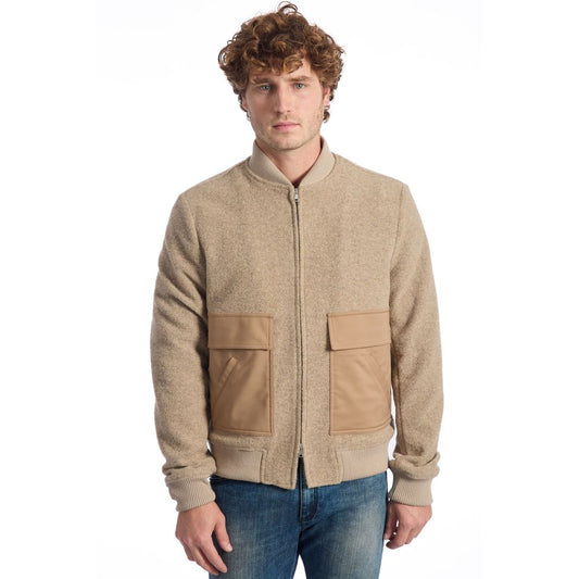 Roberto Pepe Luxury Beige Wool Men Jacket