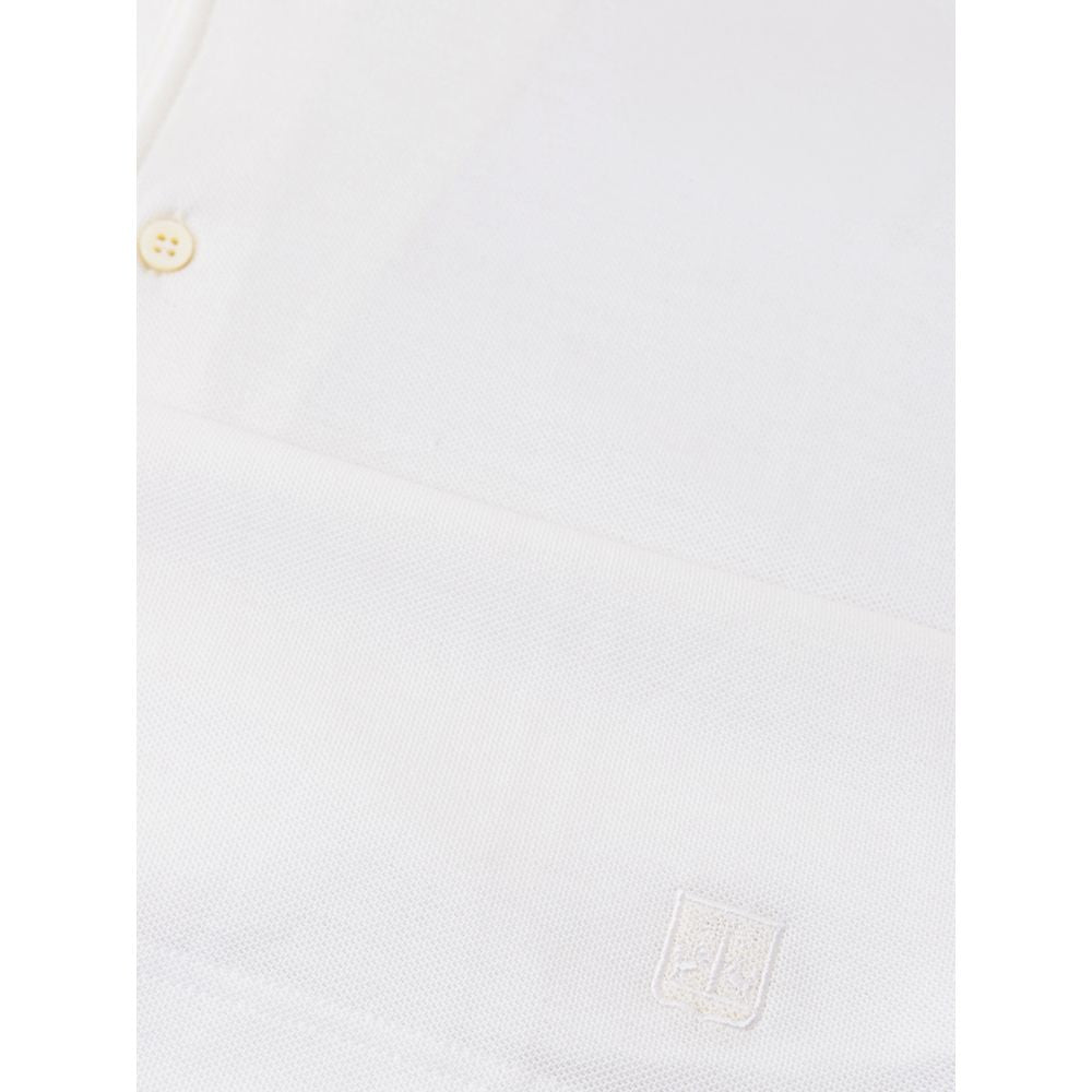 Corneliani White Cotton Polo Shirt