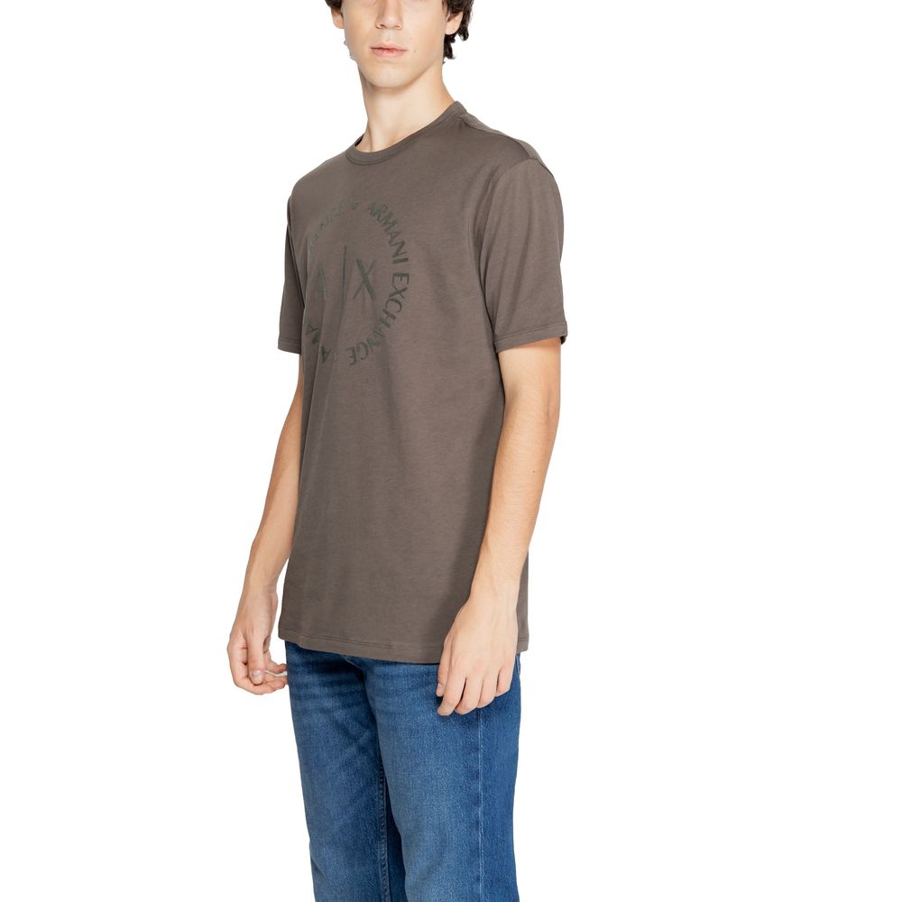 Armani Exchange Brown Cotton T-Shirt