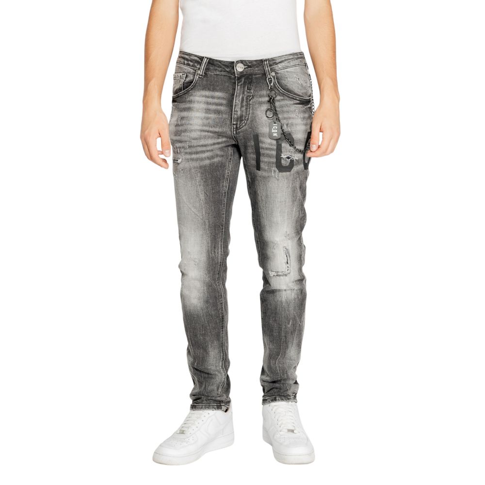 Icon Gray Cotton Jeans & Pant