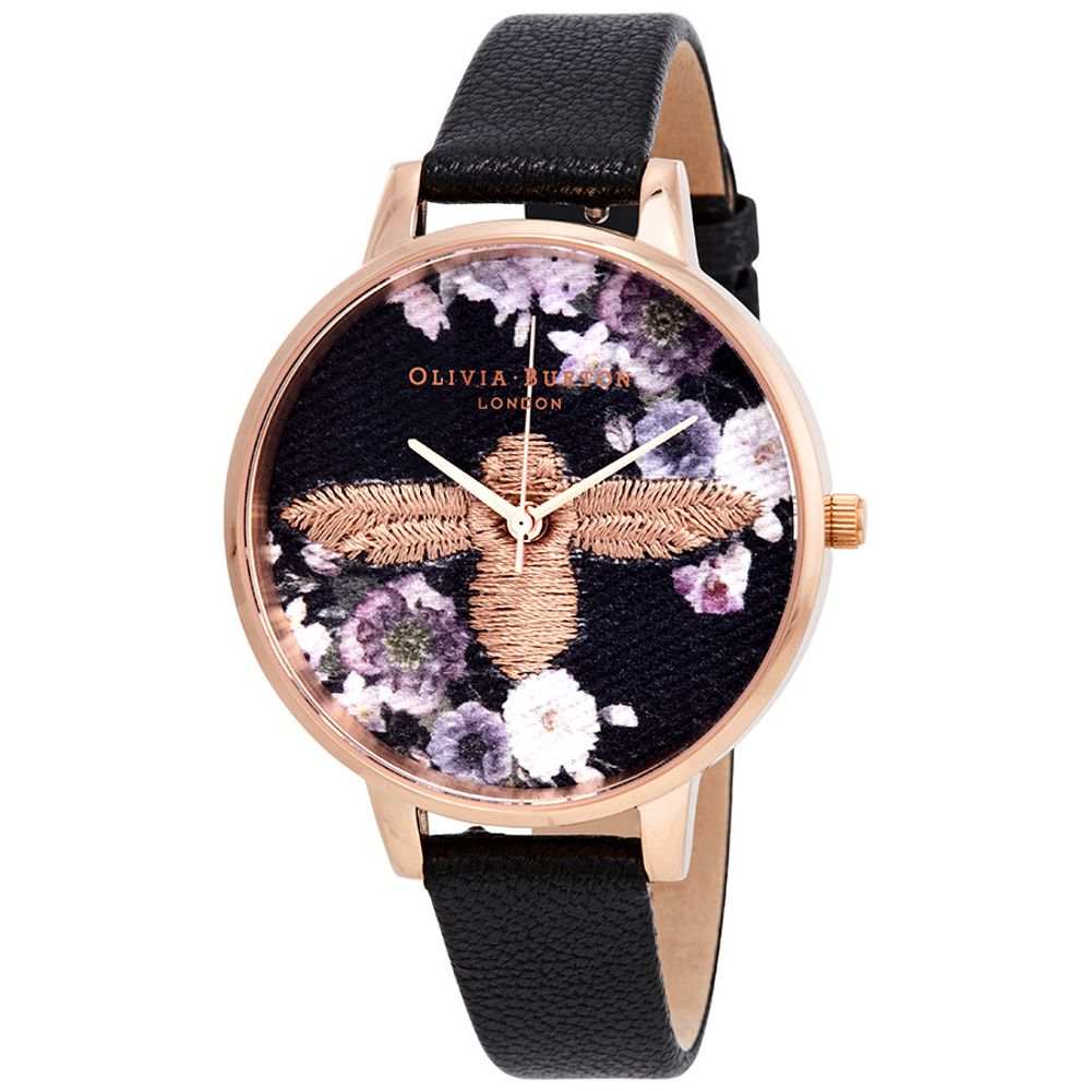 Olivia Burton Black Synthetic Leather Watch