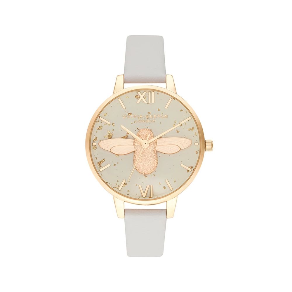 Olivia Burton Gray Synthetic Leather Watch