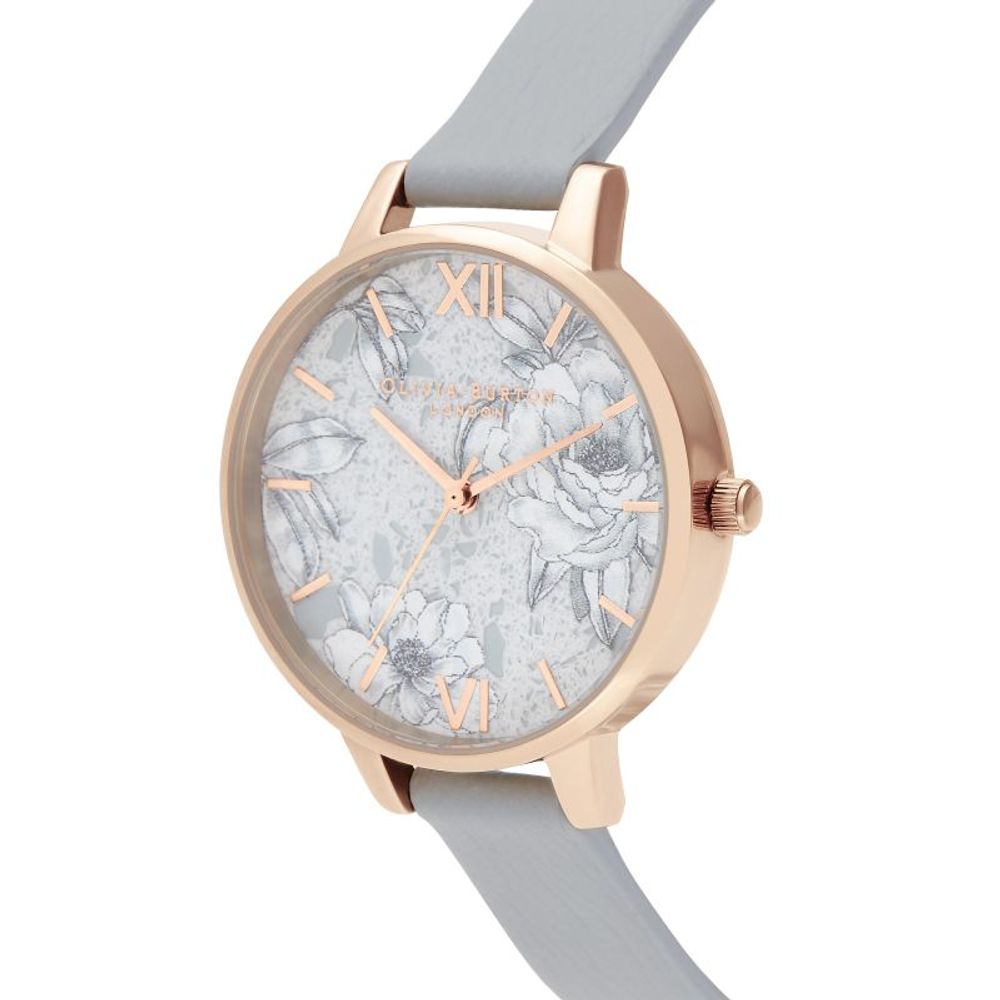 Olivia Burton Gray Synthetic Leather Watch