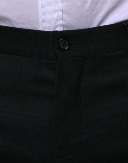 Dolce & Gabbana Black Wool Skinny Formal Dress Pants