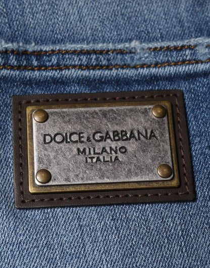 Dolce & Gabbana Blue Washed Cotton Stretch Men Denim Jeans