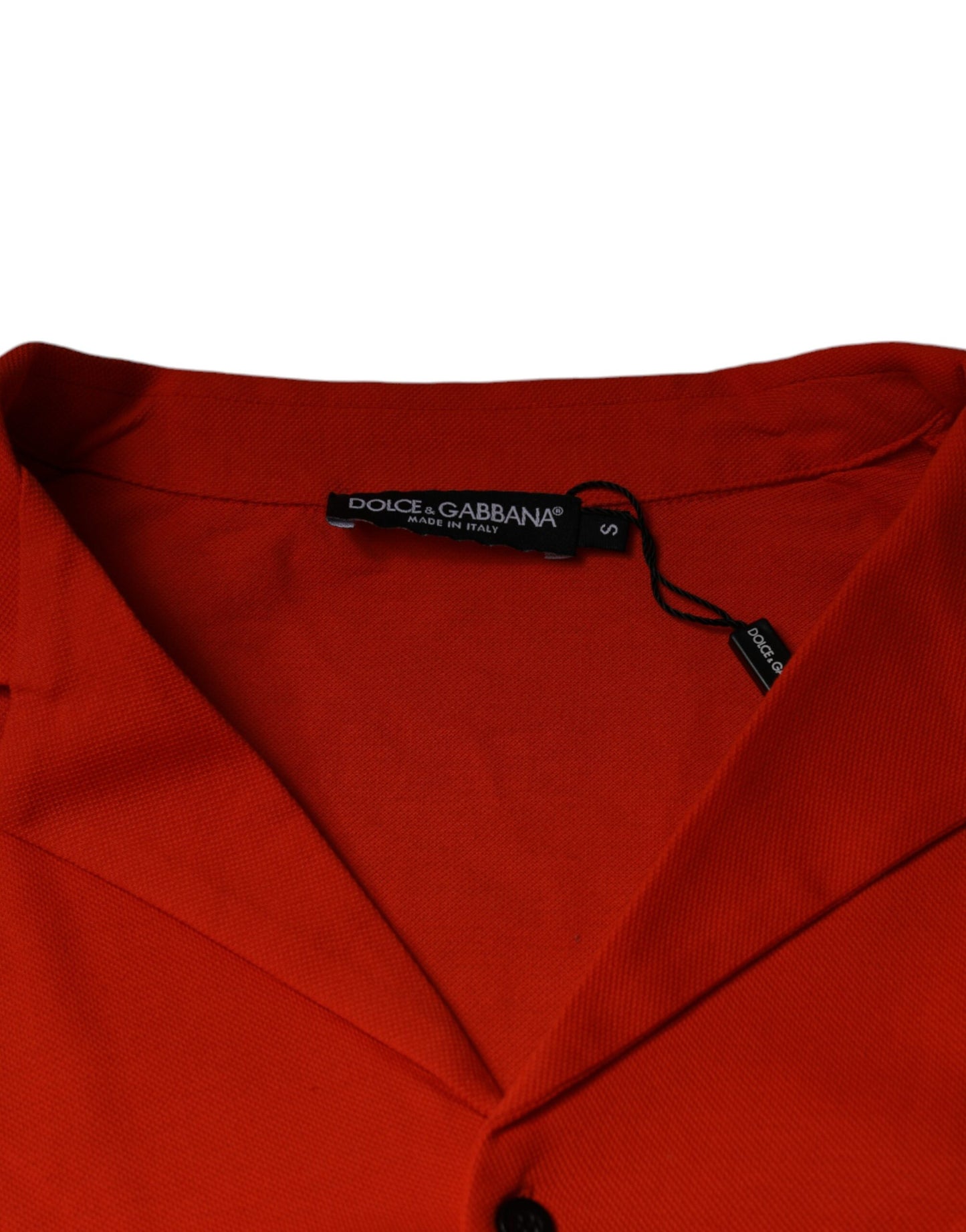 Dolce & Gabbana Orange Cotton Button Down Casual Polo Shirt