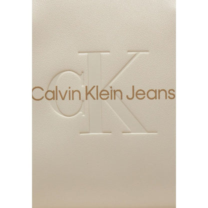 Calvin Klein Jeans Beige Synthetic Leather Handbag