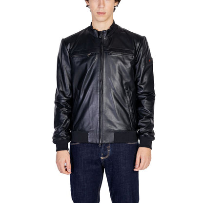 Peuterey Black Leather Jacket