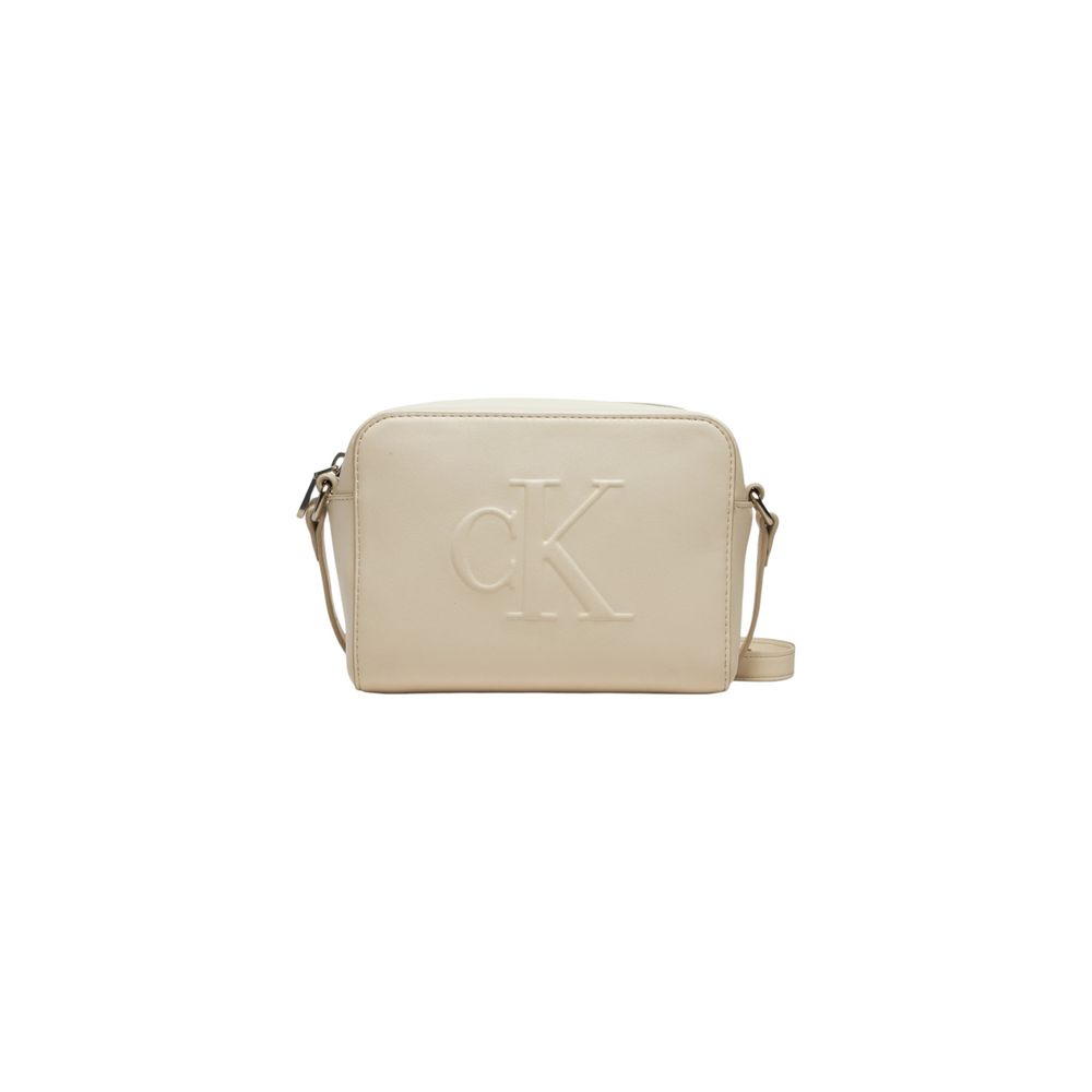 Calvin Klein Jeans Cream Synthetic Leather Handbag