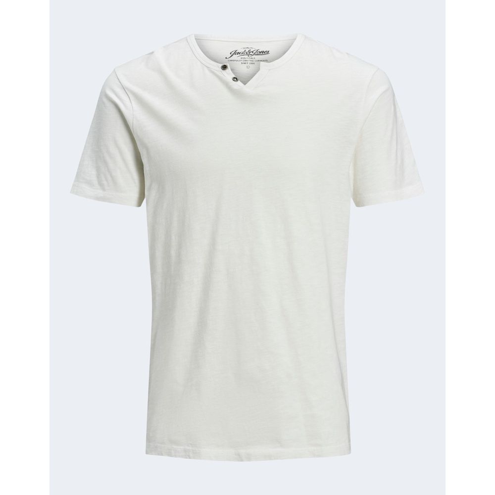 Jack Jones Cream Flamed Cotton T-Shirt