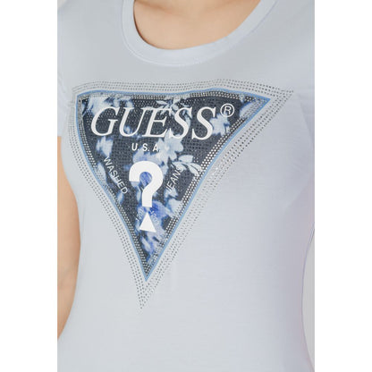 Guess Blue Cotton Tops & T-Shirt