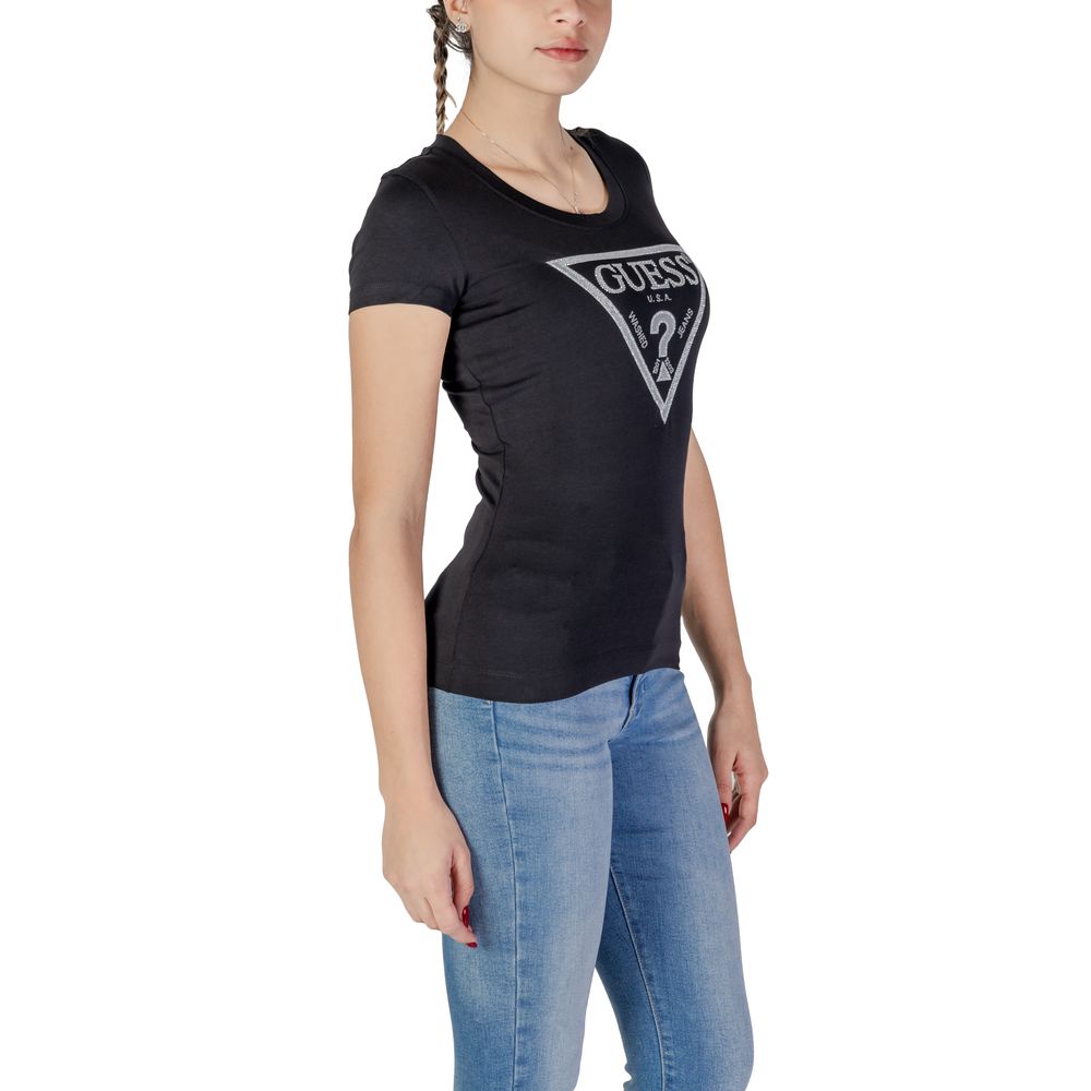 Guess Black Cotton Tops & T-Shirt