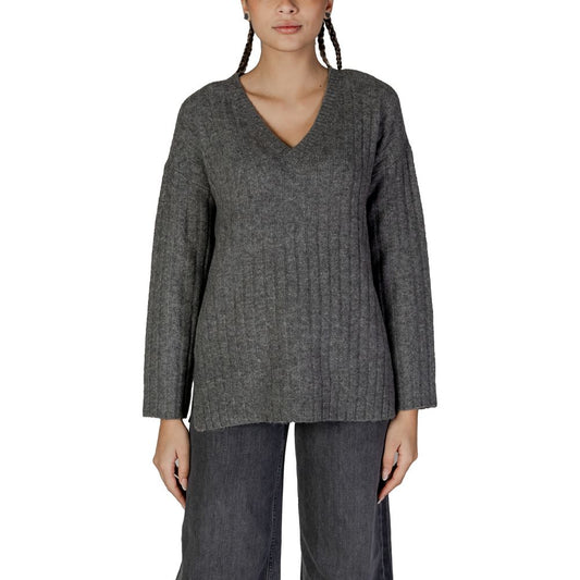 Vila Clothes Gray Acrylic Sweater