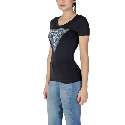 Guess Black Cotton Tops & T-Shirt