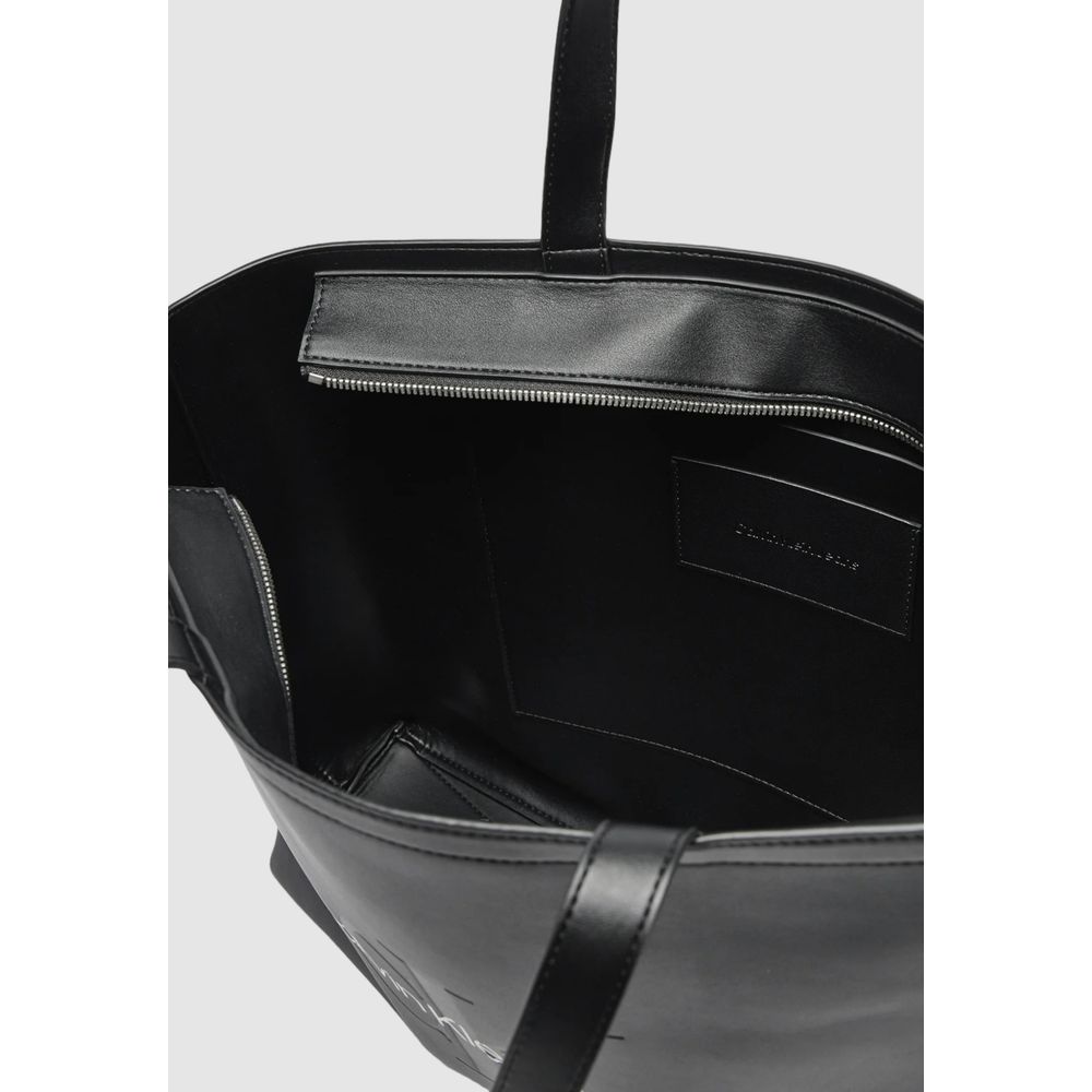 Calvin Klein Jeans Black And White Polyethylene Handbag