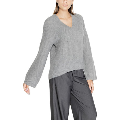 Jacqueline De Yong Gray Polyester Sweater