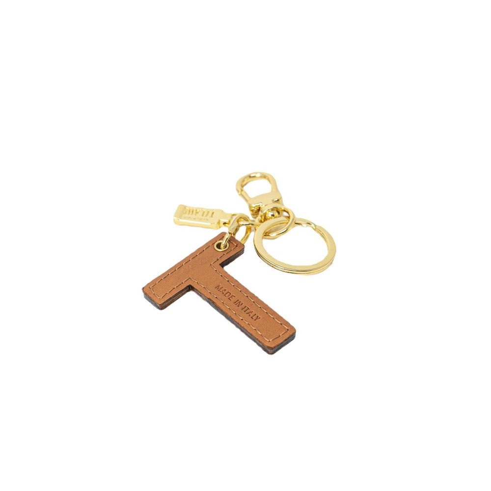 Alviero Martini Prima Classe Beige Leather Keychain