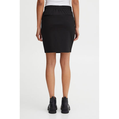 ICHI Black Polyester Skirt