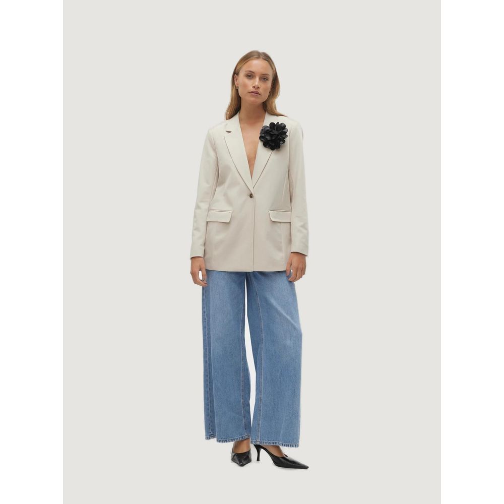 Vero Moda Beige Polyester Suits & Blazer