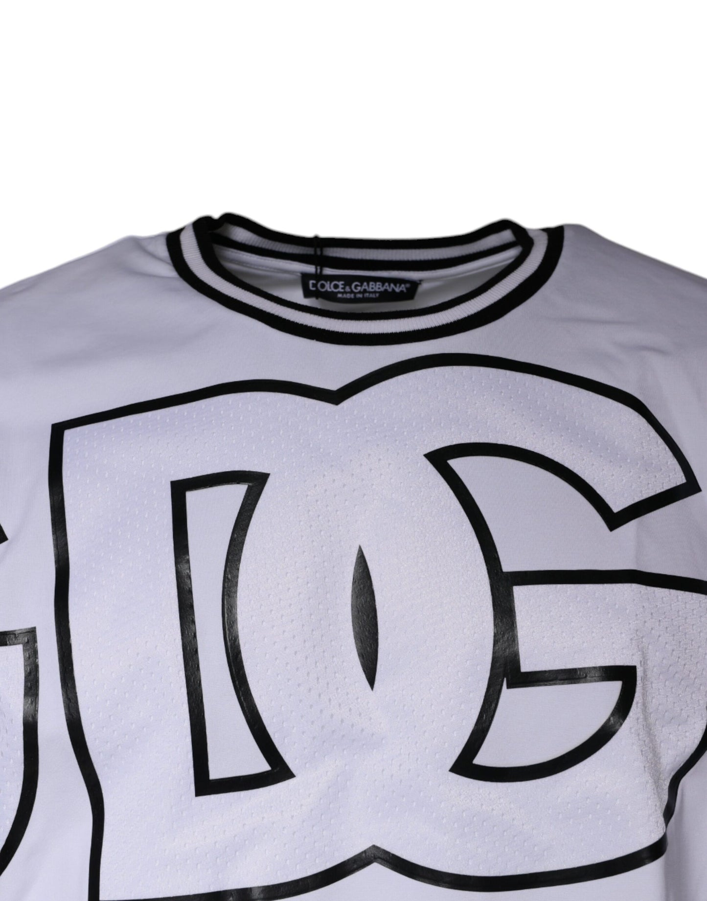 Dolce & Gabbana White Logo Print Crew Neck T-shirt