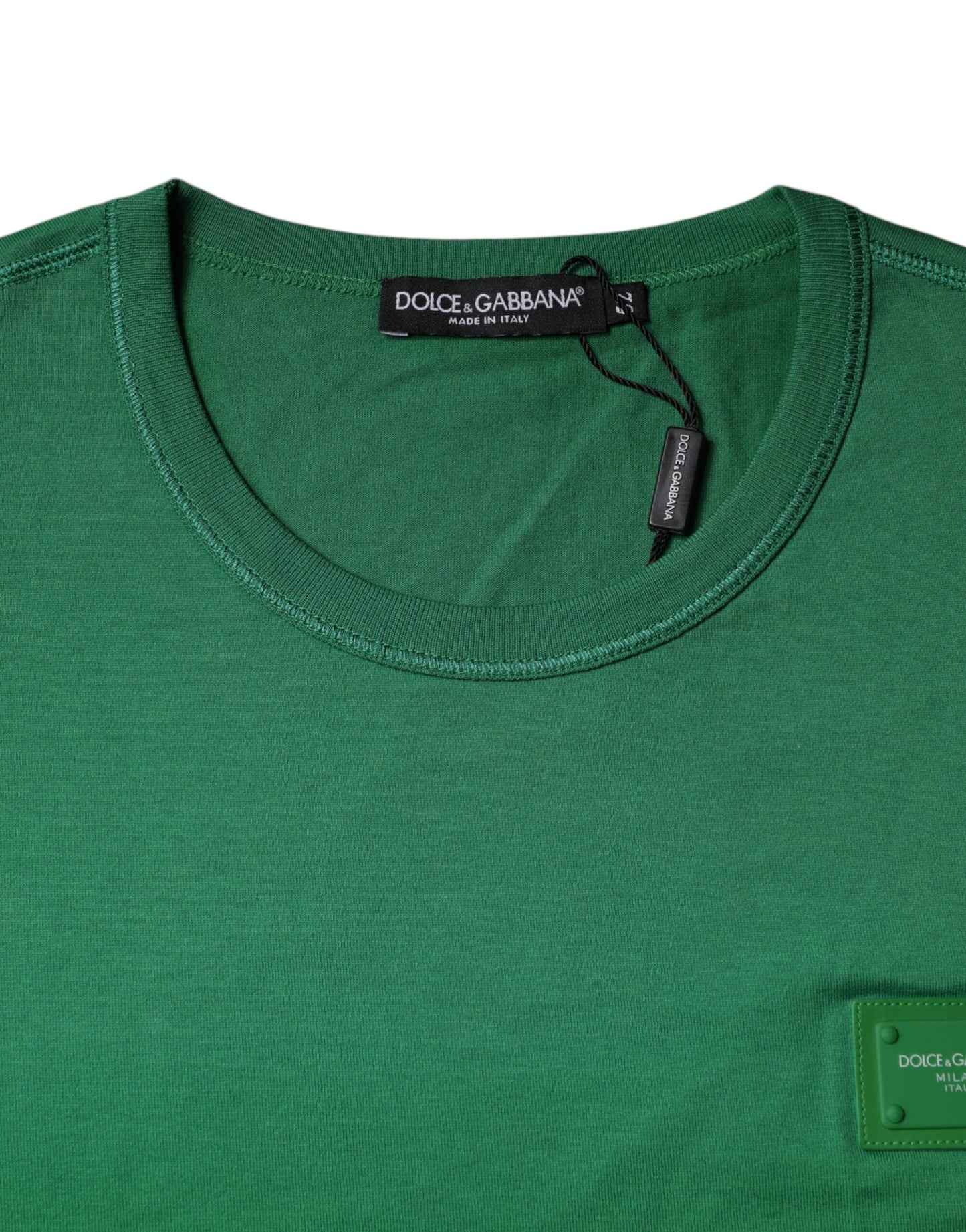 Dolce & Gabbana Green Cotton Round Neck Short Sleeve T-shirt