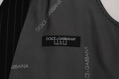 Dolce & Gabbana Black 직원면 스트라이프 조끼