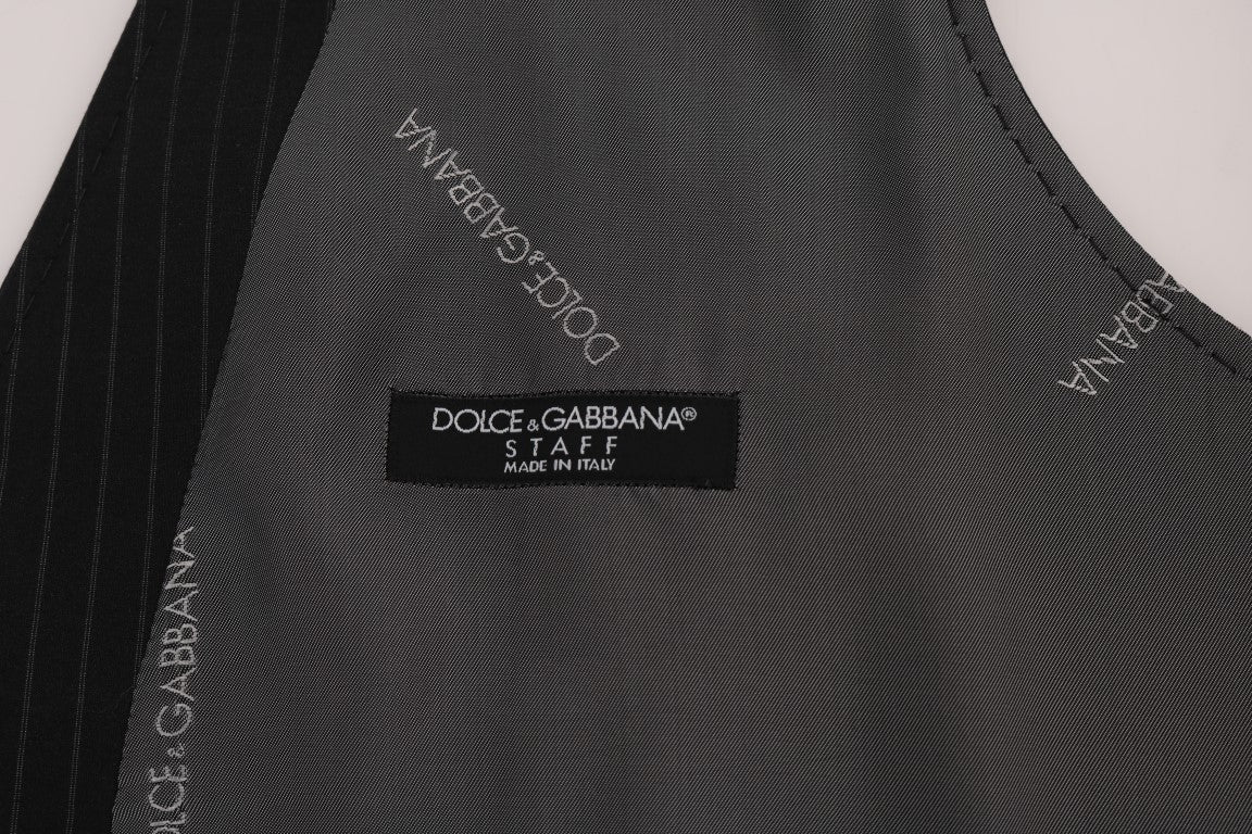 Dolce & Gabbana 회색 직원면 스트라이프 조끼