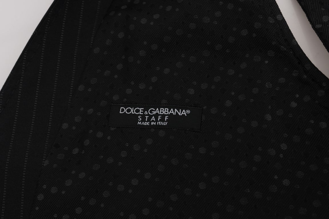 Dolce & Gabbana 회색 직원면 스트라이프 조끼